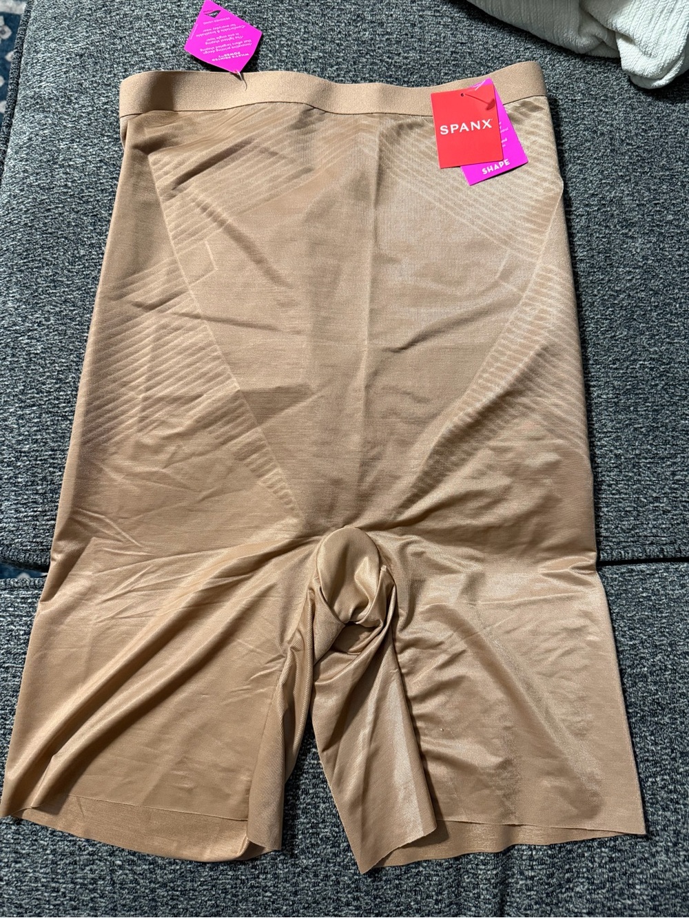 SPANX High Power Mid Thigh brown  High-Waist Shaping Shorts-M